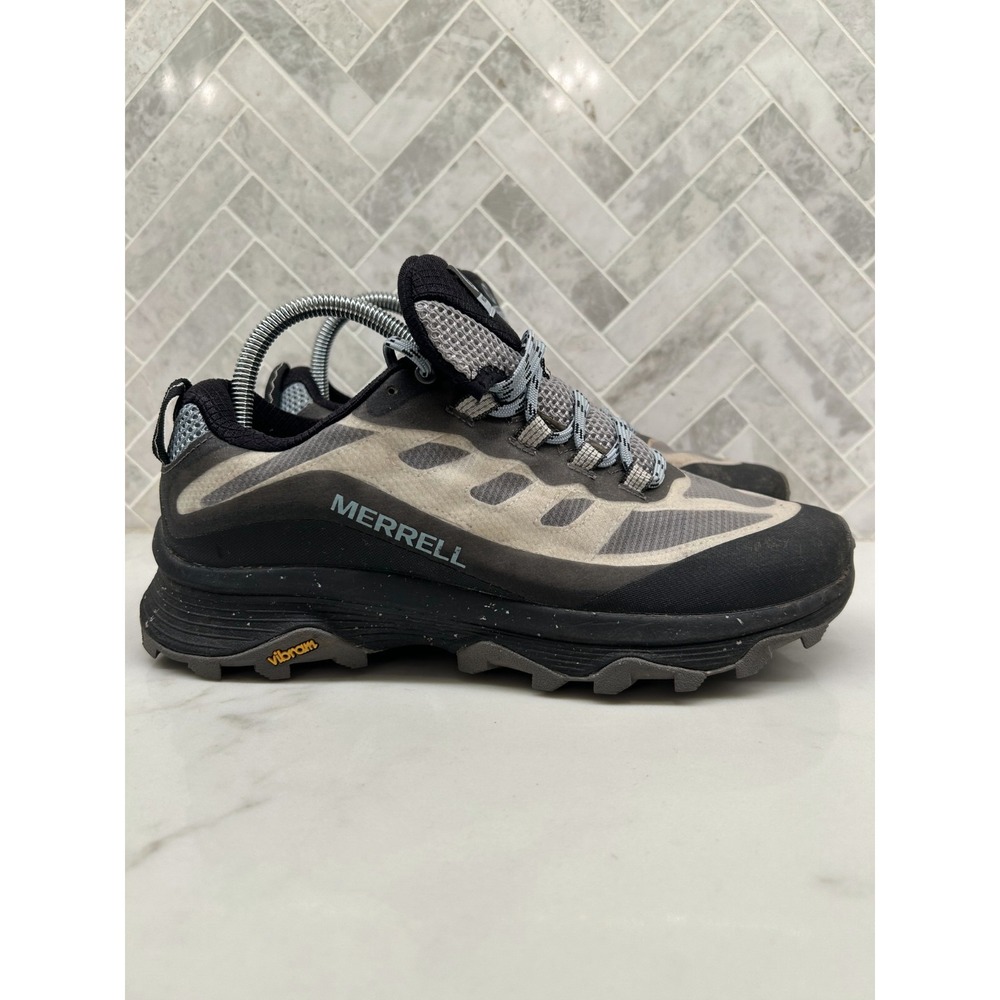 Merrell Moab Speed Hiking Shoes Sneakers Womens 9 Black White Vibram J067160